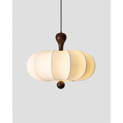 Modern White Pendant Light Wooden Accent - Image 12
