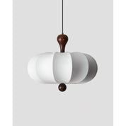 Modern White Pendant Light Wooden Accent - Image 13
