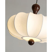 Modern White Pendant Light Wooden Accent - Image 3