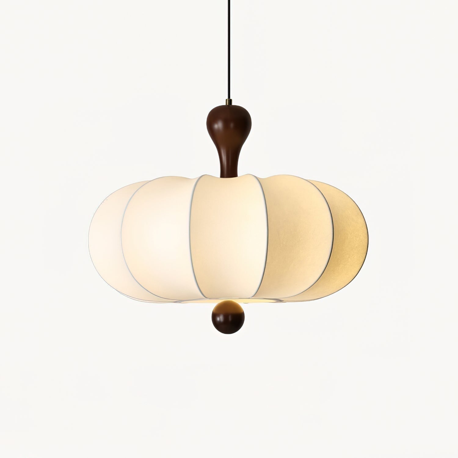 Modern White Pendant Light Wooden Accent - Image 6