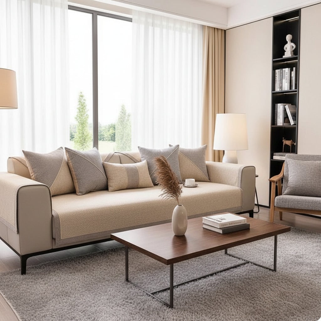 Non-Slip Cotton-Linen Sofa Cover All Seasons Home - Image 3