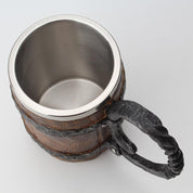 Nordic Insulated Mug Hot or Cold Beverages Rustic Wood Design - Image 4