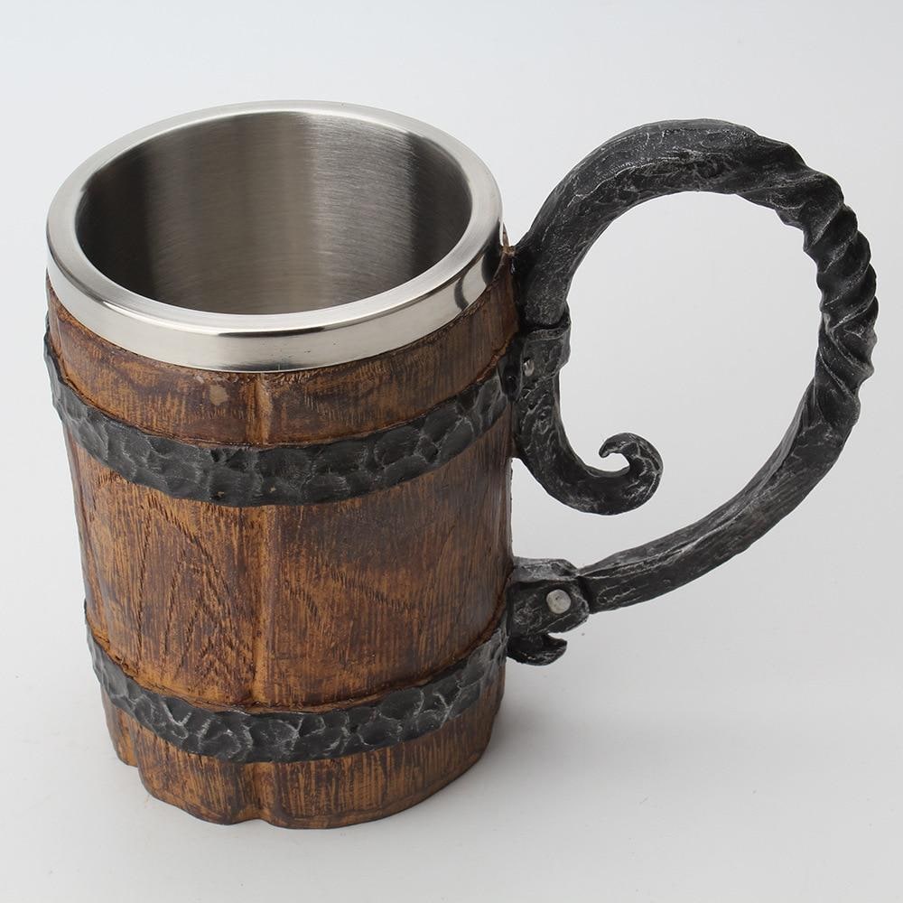 Nordic Insulated Mug Hot or Cold Beverages Rustic Wood Design - Image 5