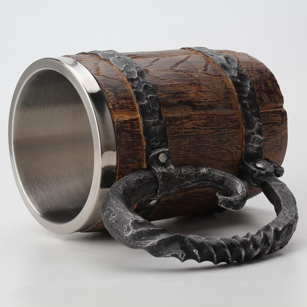 Nordic Insulated Mug Hot or Cold Beverages Rustic Wood Design - Image 6