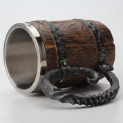 Nordic Insulated Mug Hot or Cold Beverages Rustic Wood Design - Image 6