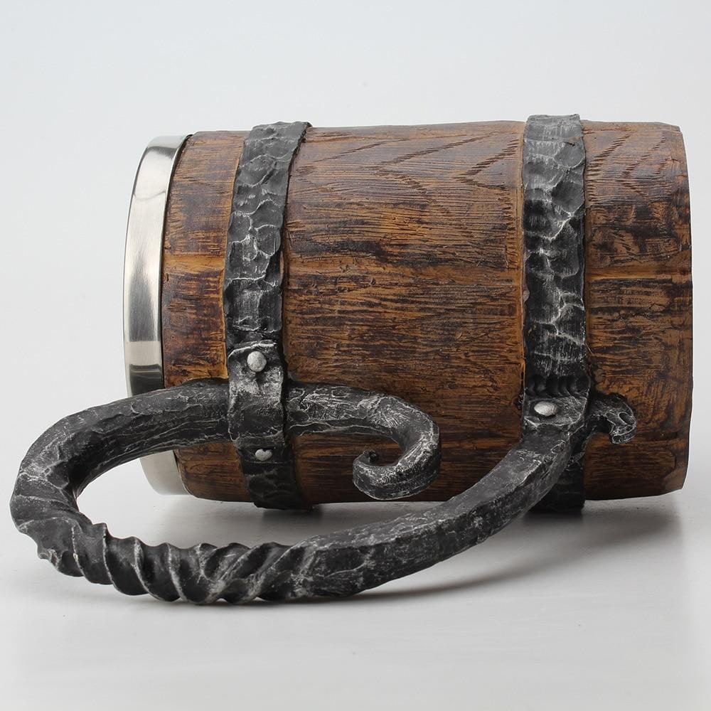 Nordic Insulated Mug Hot or Cold Beverages Rustic Wood Design - Image 7