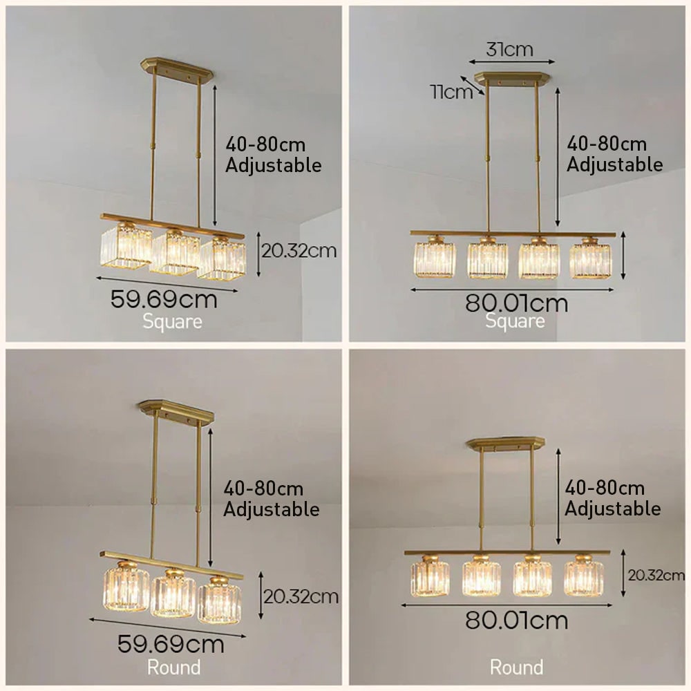 Nordic Pendant Light Multi-Head Long Glass Shades Dining Room - Image 14