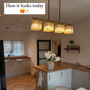 Nordic Pendant Light Multi-Head Long Glass Shades Dining Room - Image 15
