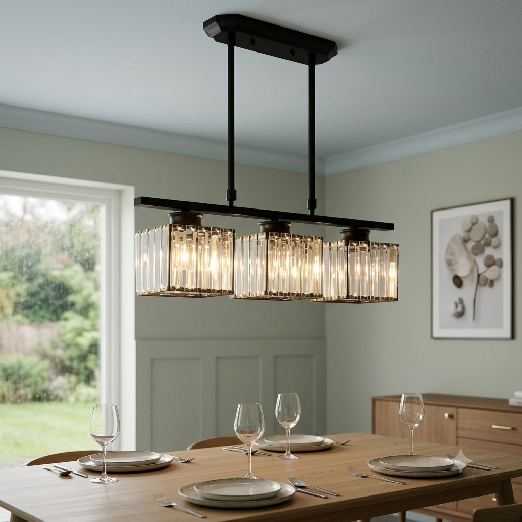 Nordic Pendant Light Multi-Head Long Glass Shades Dining Room - Image 2