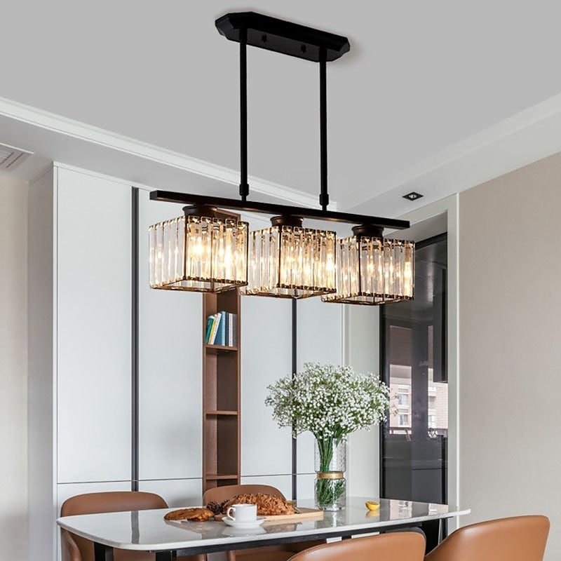 Nordic Pendant Light Multi-Head Long Glass Shades Dining Room - Image 3