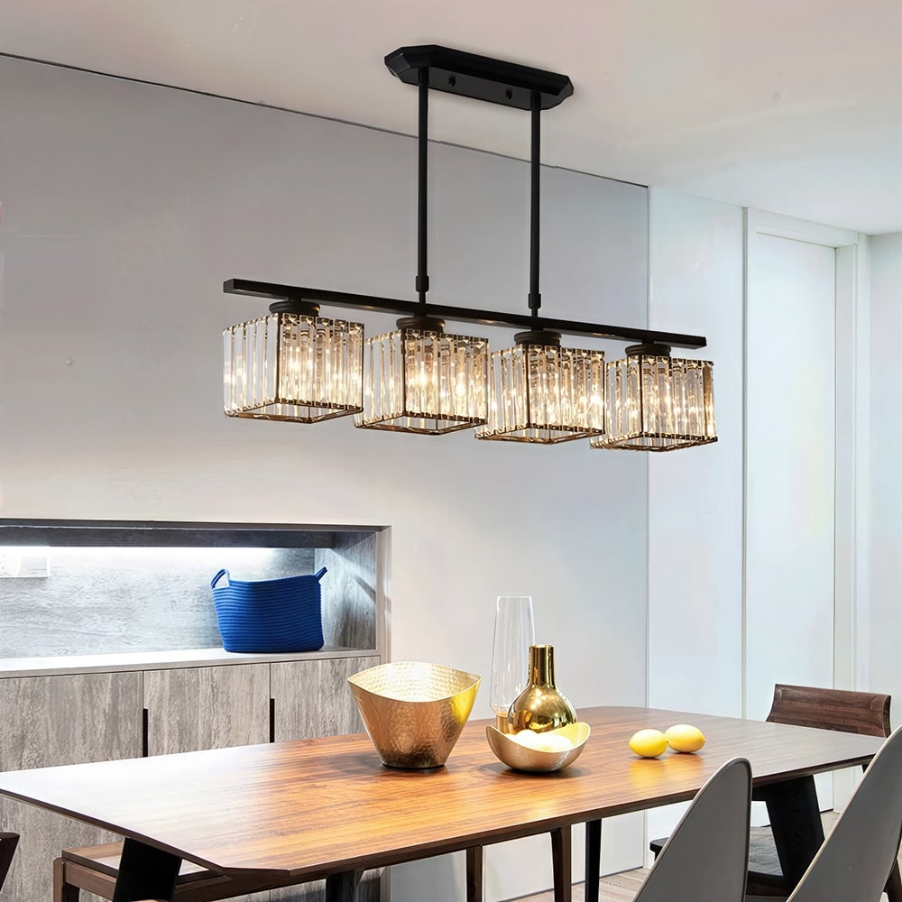 Nordic Pendant Light Multi-Head Long Glass Shades Dining Room - Image 4