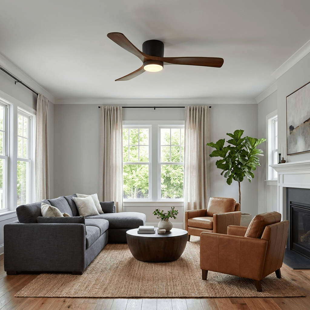 Nordic Wood Ceiling Fan Light Modern Design Living Room - Image 10