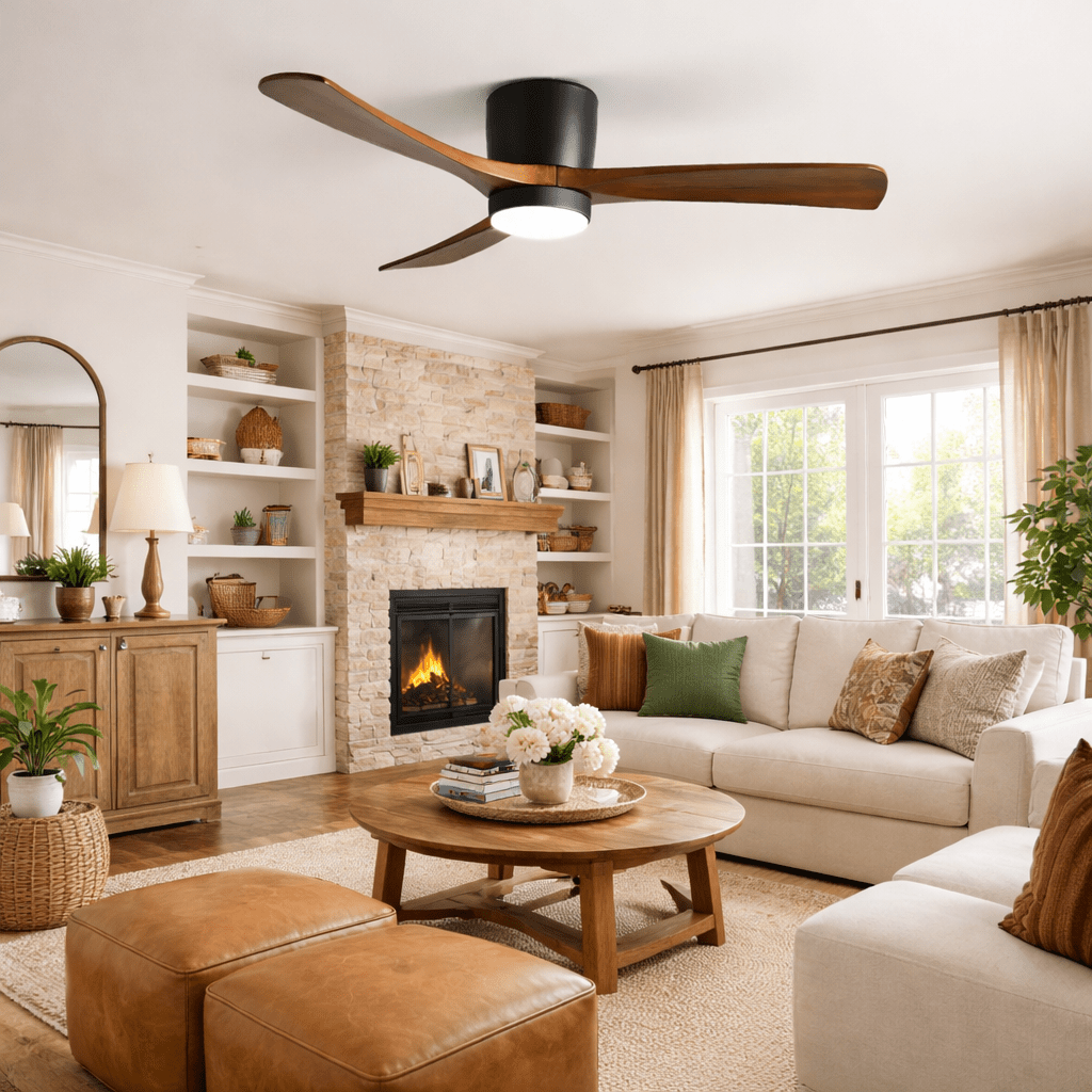 Nordic Wood Ceiling Fan Light Modern Design Living Room - Image 13