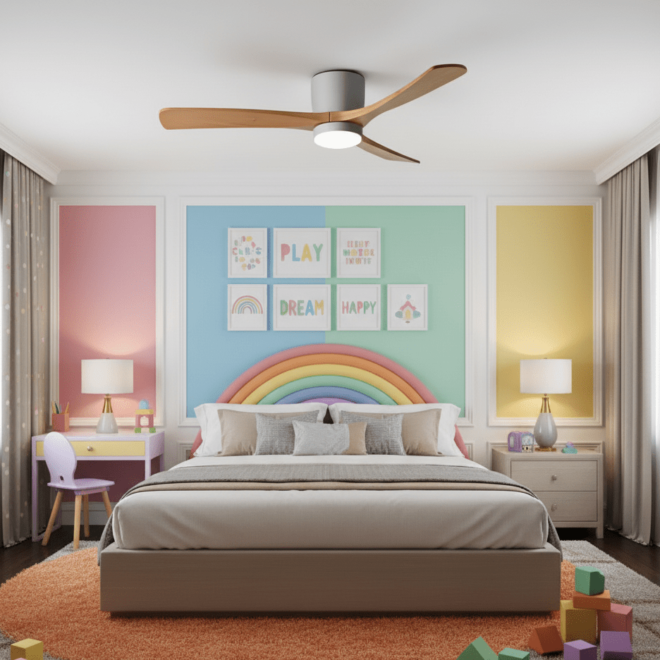 Nordic Wood Ceiling Fan Light Modern Design Living Room - Image 18