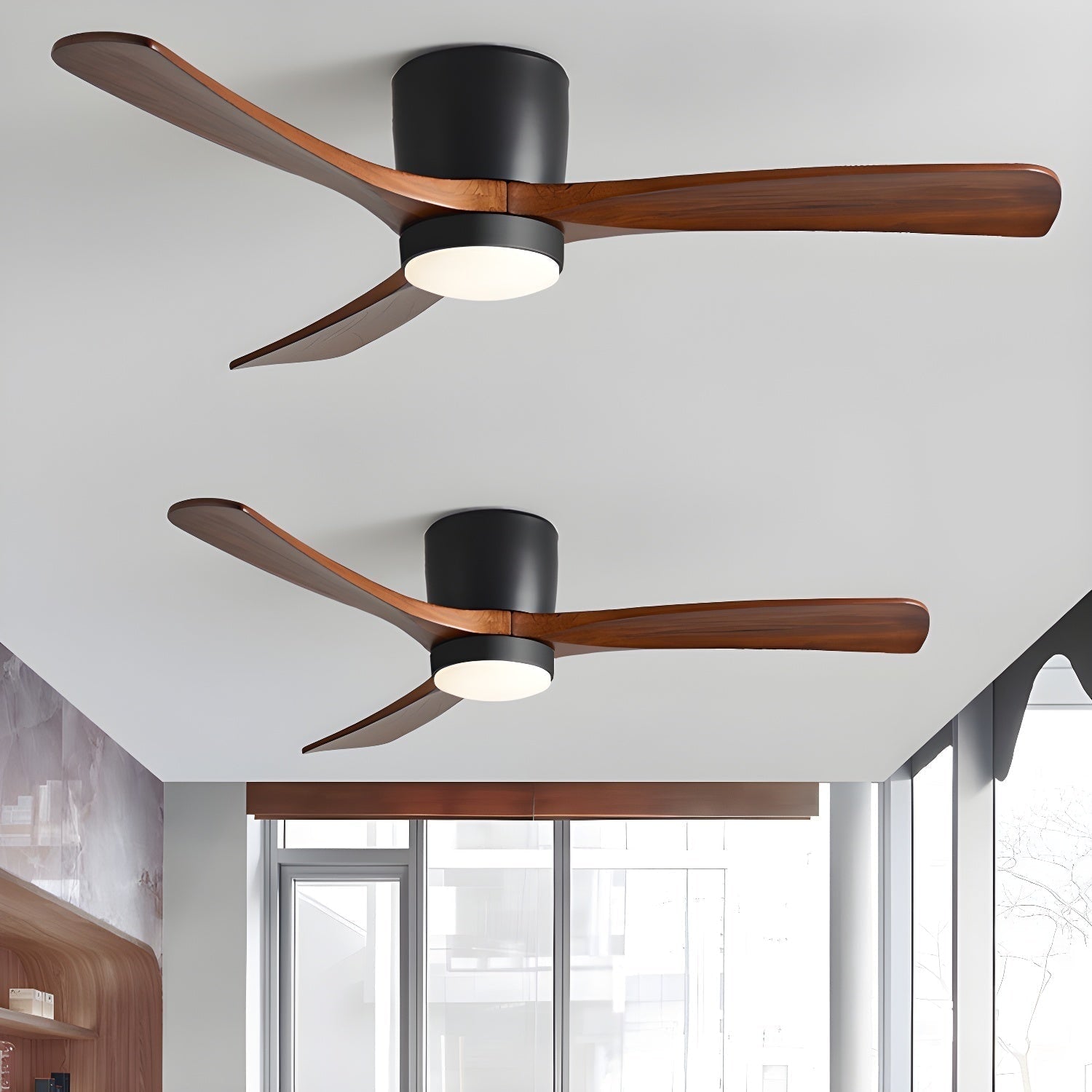Nordic Wood Ceiling Fan Light Modern Design Living Room - Image 22