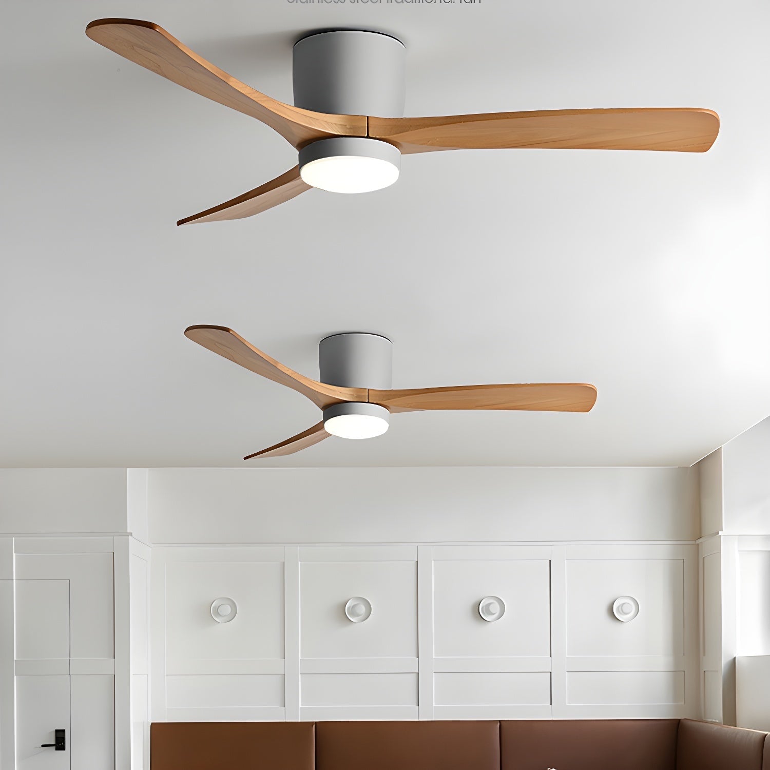 Nordic Wood Ceiling Fan Light Modern Design Living Room - Image 30
