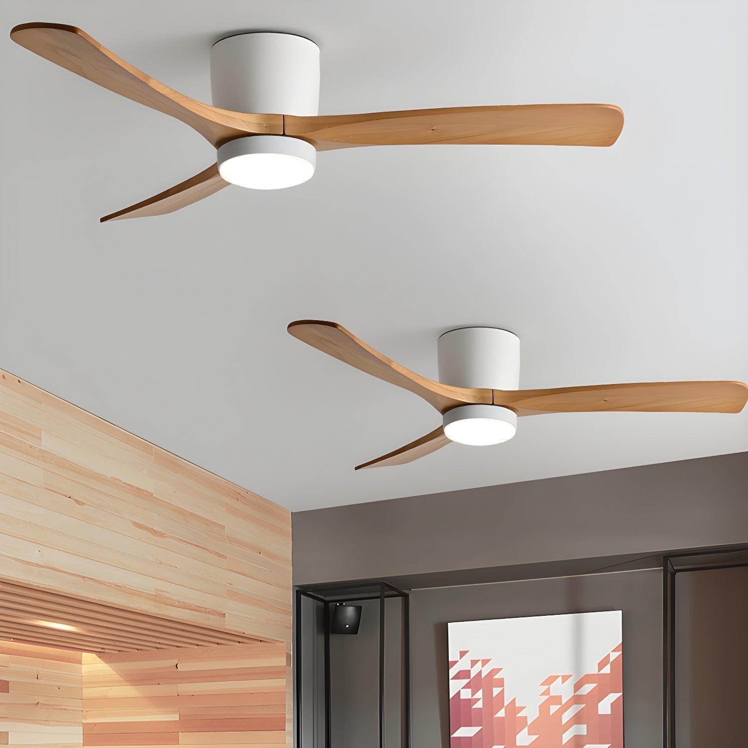 Nordic Wood Ceiling Fan Light Modern Design Living Room - Image 32