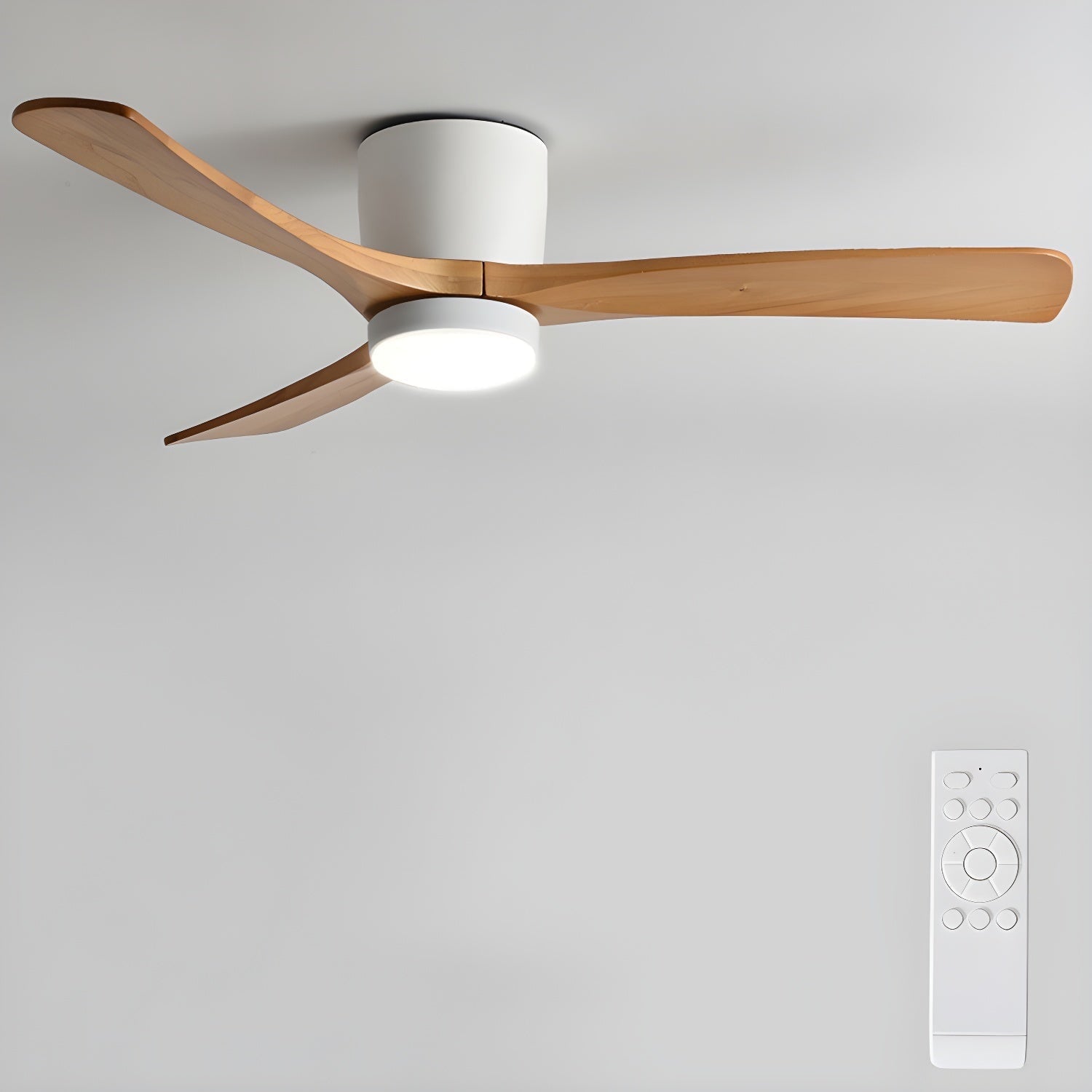 Nordic Wood Ceiling Fan Light Modern Design Living Room - Image 38