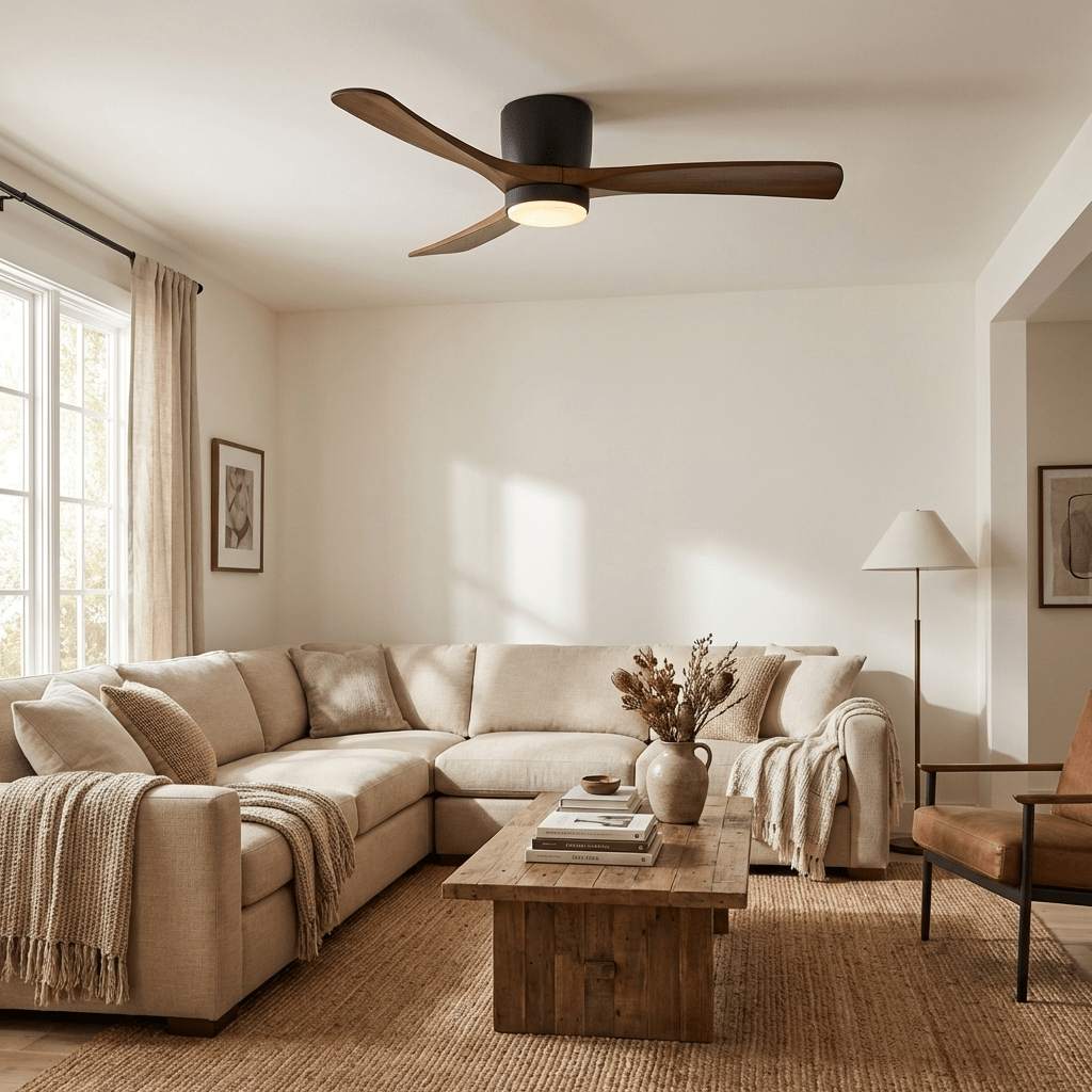 Nordic Wood Ceiling Fan Light Modern Design Living Room - Image 4
