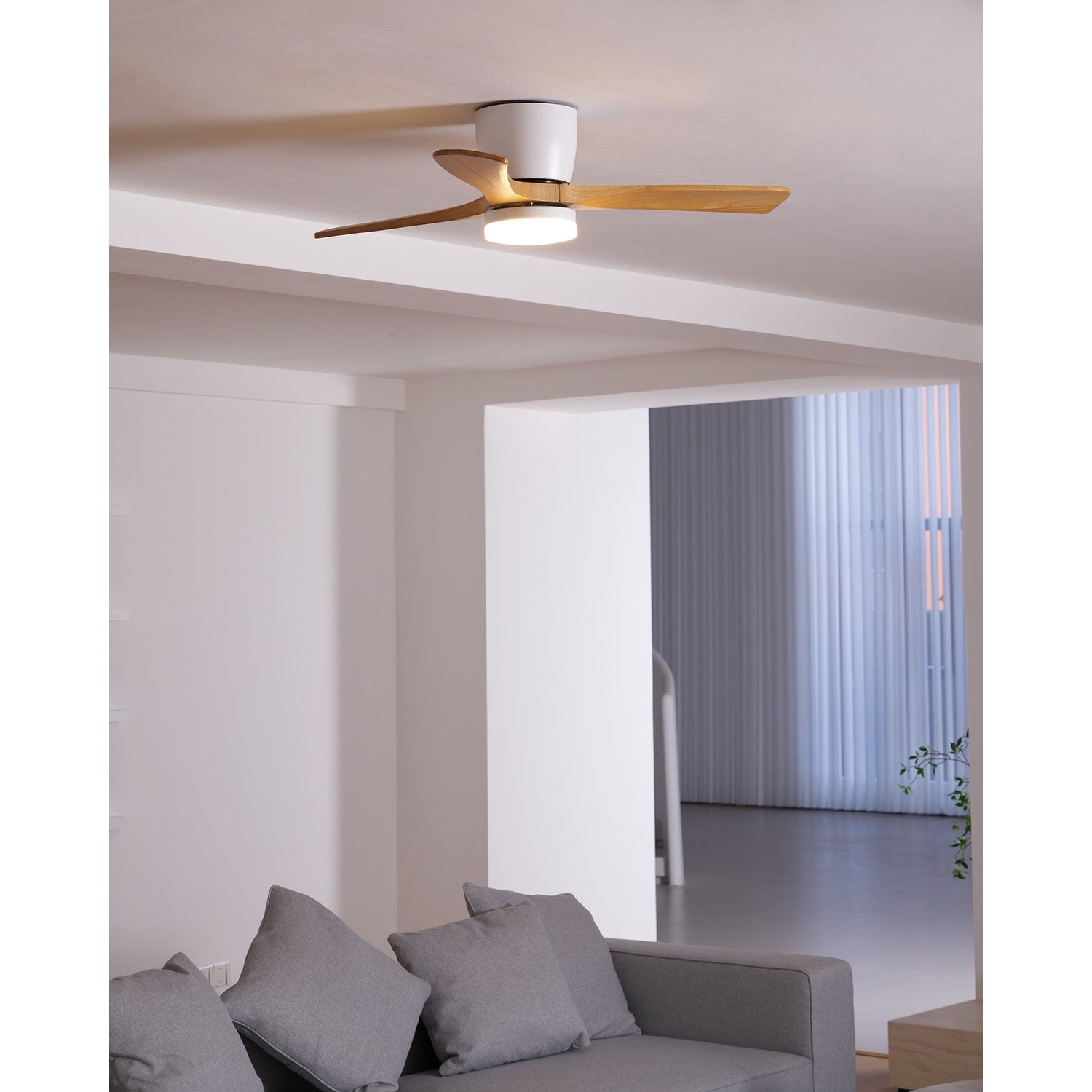 Nordic Wood Ceiling Fan Light Modern Design Living Room - Image 62