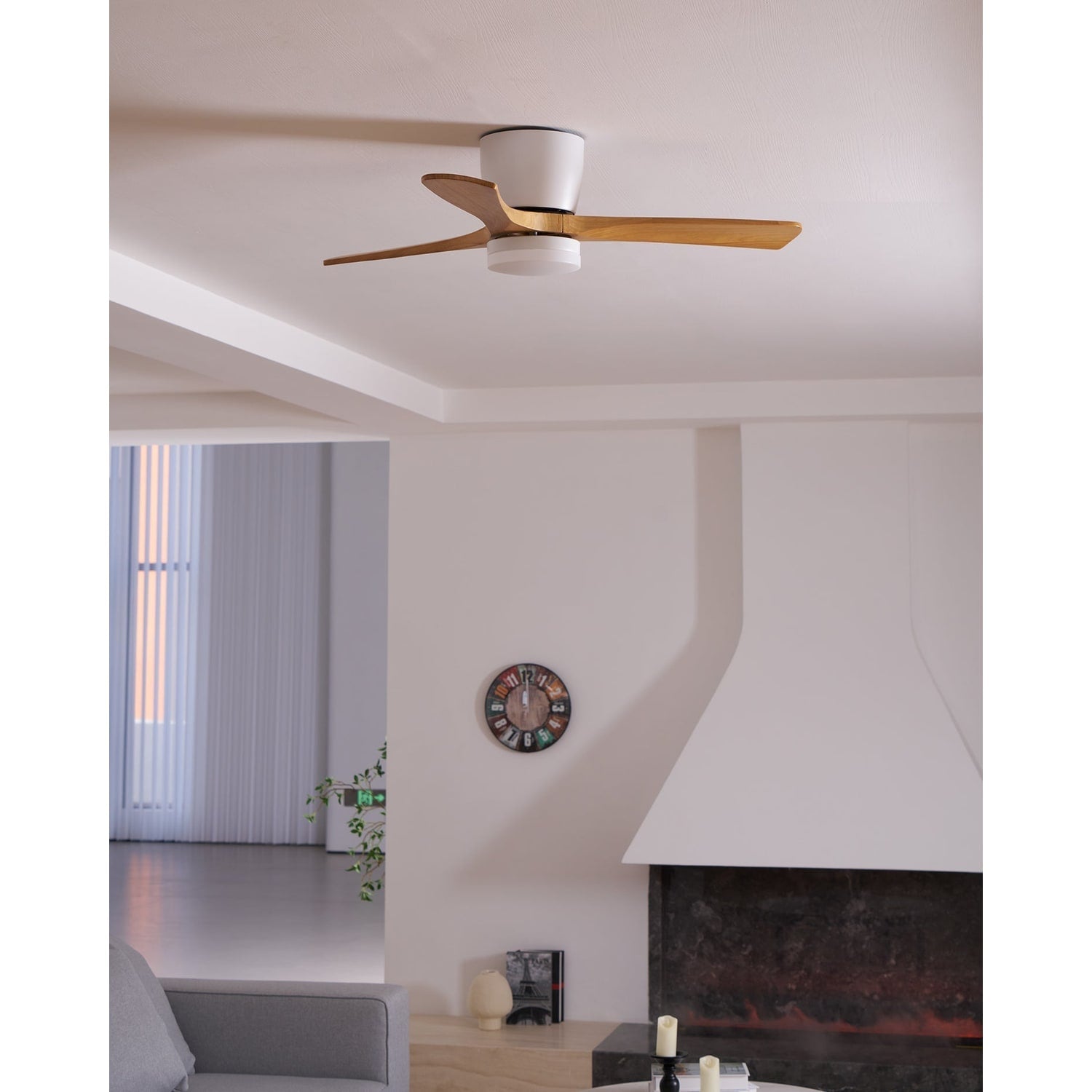 Nordic Wood Ceiling Fan Light Modern Design Living Room - Image 63
