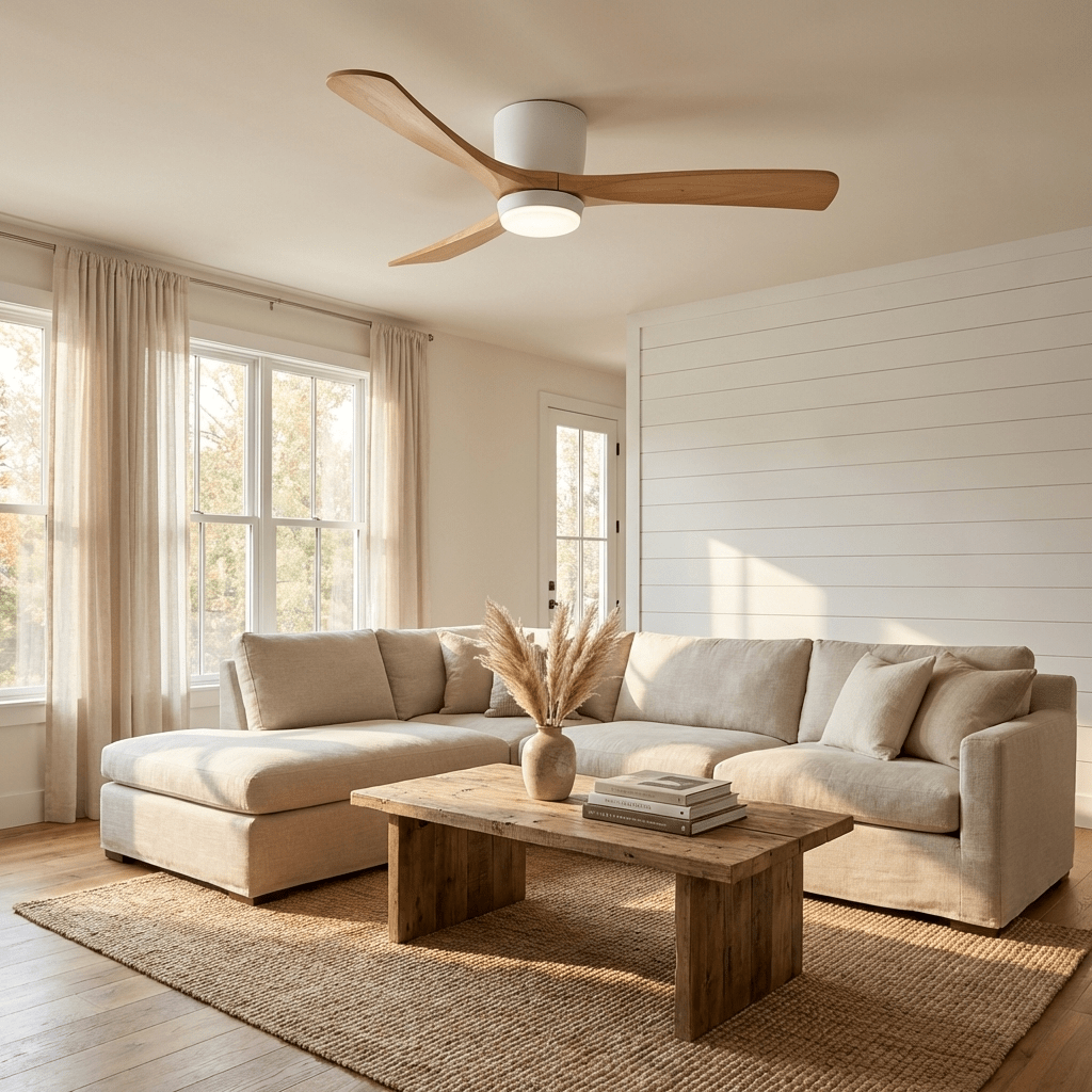 Nordic Wood Ceiling Fan Light Modern Design Living Room - Image 8