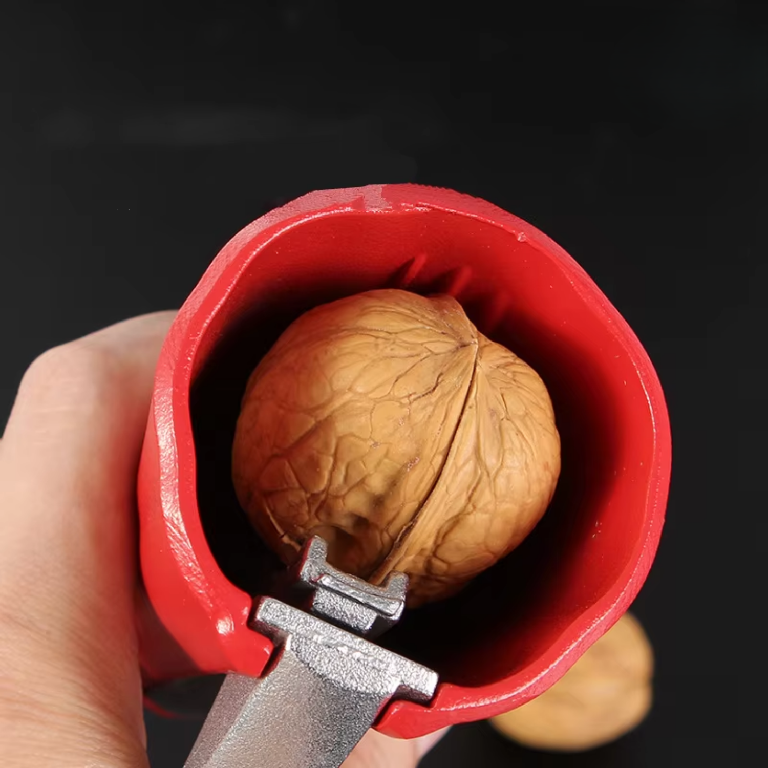 Nut Cracker Tool Easy Shelling Ergonomic Red Design