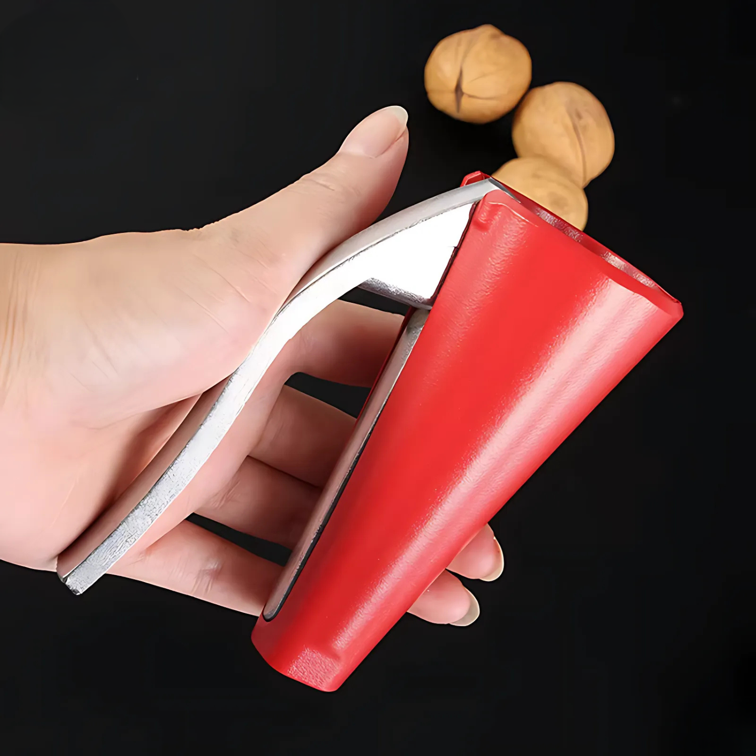 Nut Cracker Tool Easy Shelling Ergonomic Red Design
