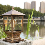 Outdoor Black Metal Lantern Post Light Garden or Patio - Image 3