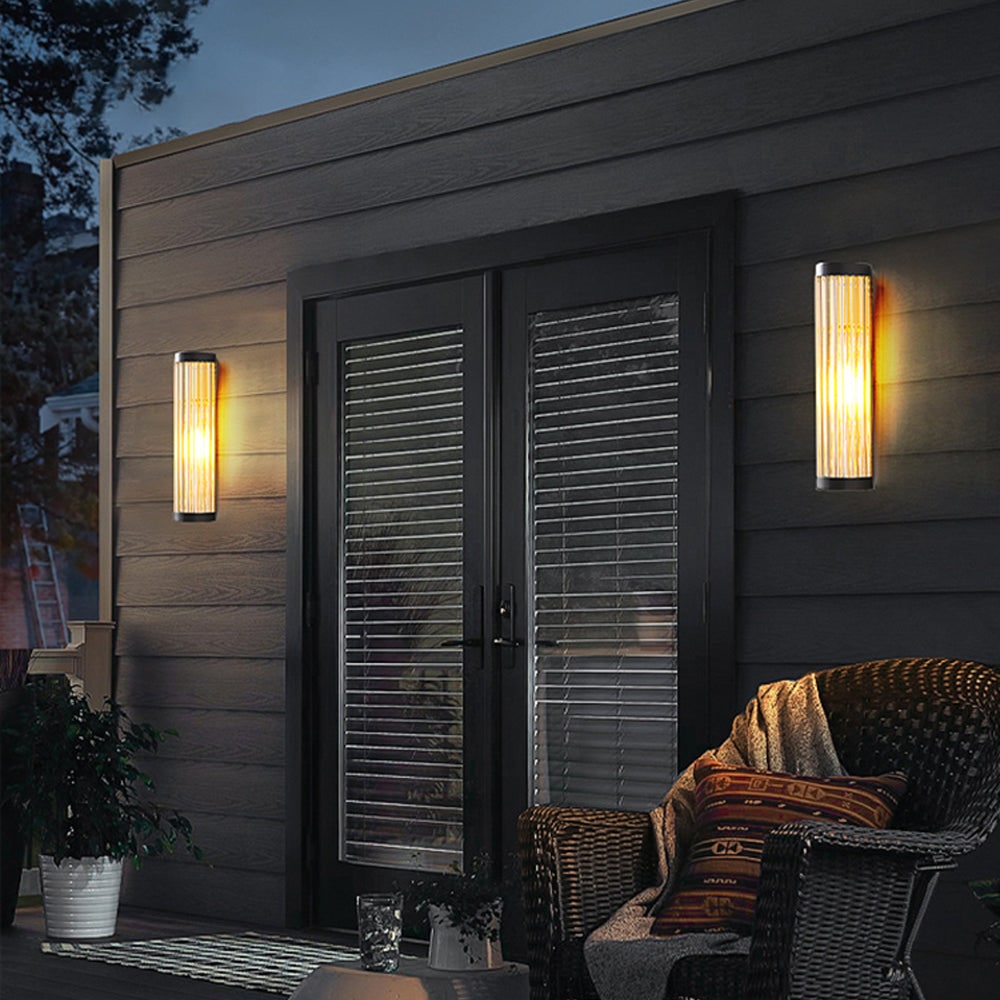 Outdoor Wall Lamp Glass Shade Modern Exterior Lighting - Image 2