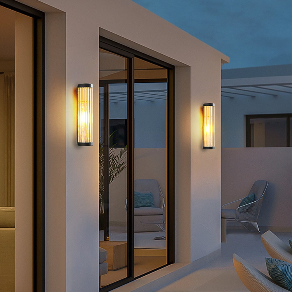 Outdoor Wall Lamp Glass Shade Modern Exterior Lighting - Image 3