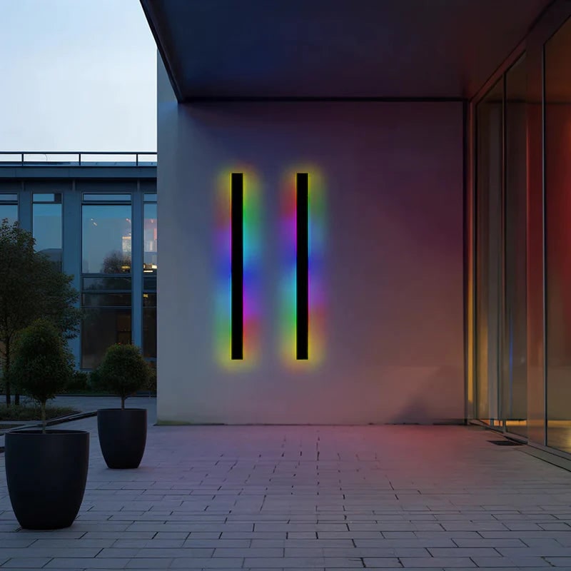 Outdoor Wall Lamp Minimalist Black Metal LED - Image 12