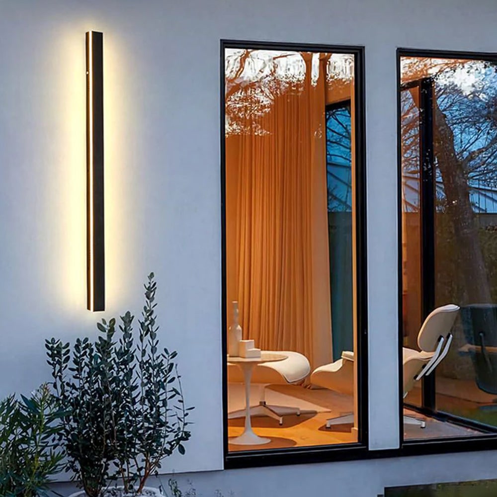 Outdoor Wall Lamp Minimalist Black Metal LED - Image 21