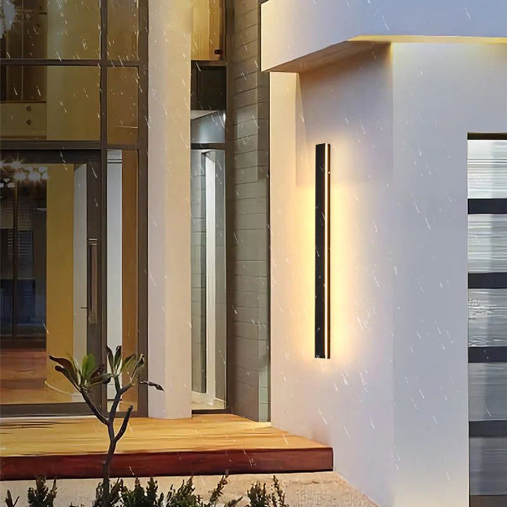 Outdoor Wall Lamp Minimalist Black Metal LED - Image 30