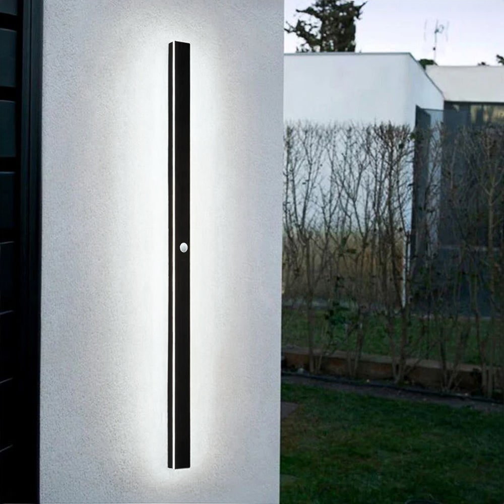 Outdoor Wall Lamp Minimalist Black Metal LED - Image 33