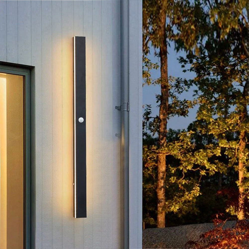 Outdoor Wall Lamp Minimalist Black Metal LED - Image 38