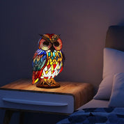 Owl Table Lamp Colorful Stained Glass Night Light Room - Image 8
