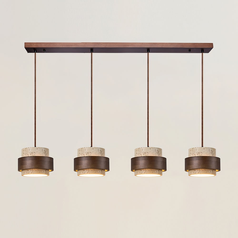 Pendant Light Travertine and Wood Modern - Image 21