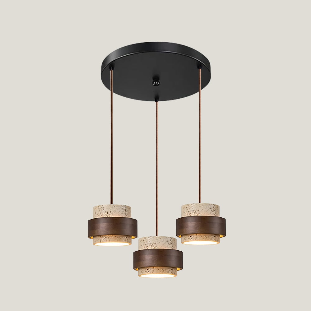 Pendant Light Travertine and Wood Modern - Image 25