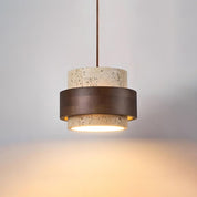 Pendant Light Travertine and Wood Modern - Image 32