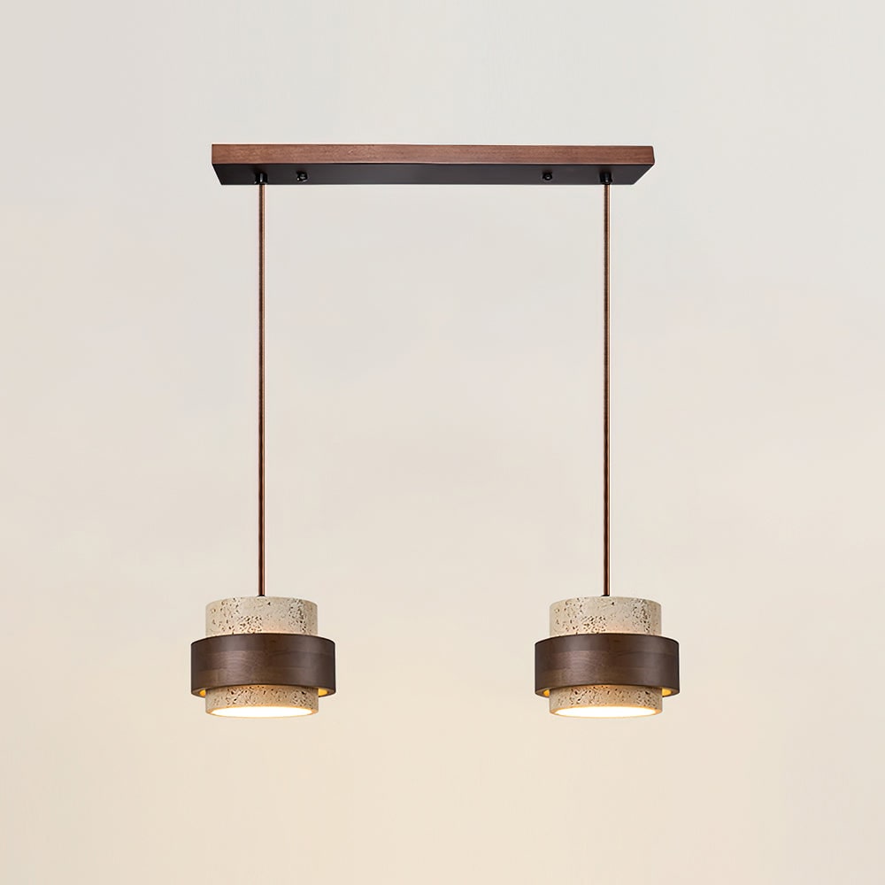 Pendant Light Travertine and Wood Modern - Image 33