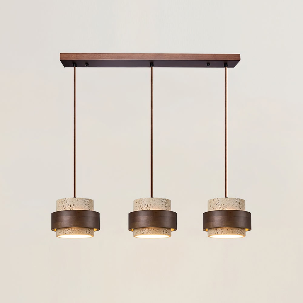Pendant Light Travertine and Wood Modern - Image 34