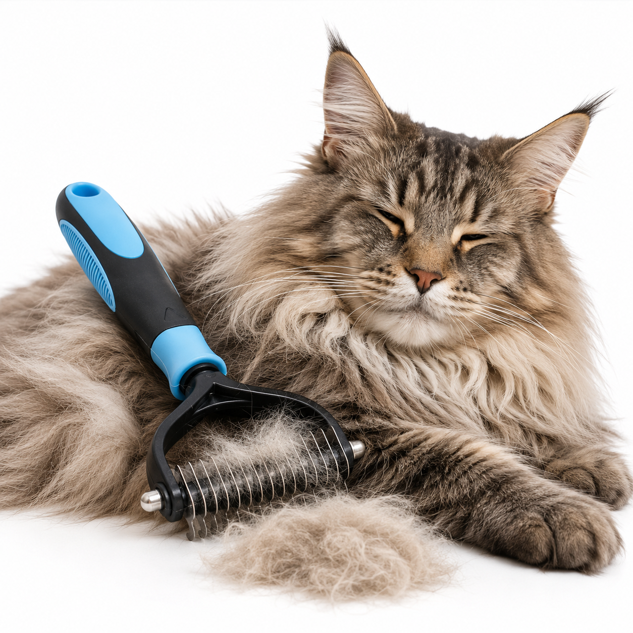 Pet Deshedding Brush Dogs & Cats Dual-Sided Grooming Tool - Image 1