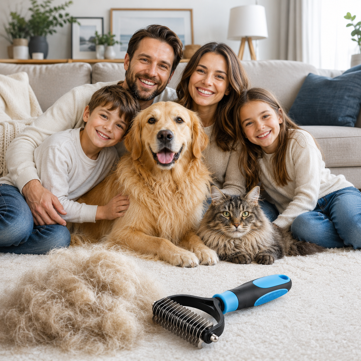 Pet Deshedding Brush Dogs & Cats Dual-Sided Grooming Tool - Image 6