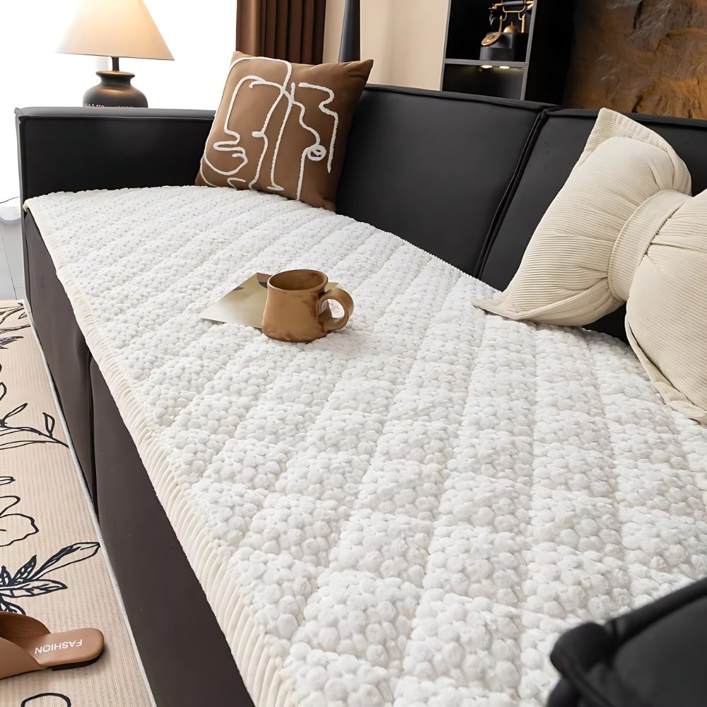 Pet-Friendly Textured Quilted Sofa Cover Easy Cleaning - Image 3