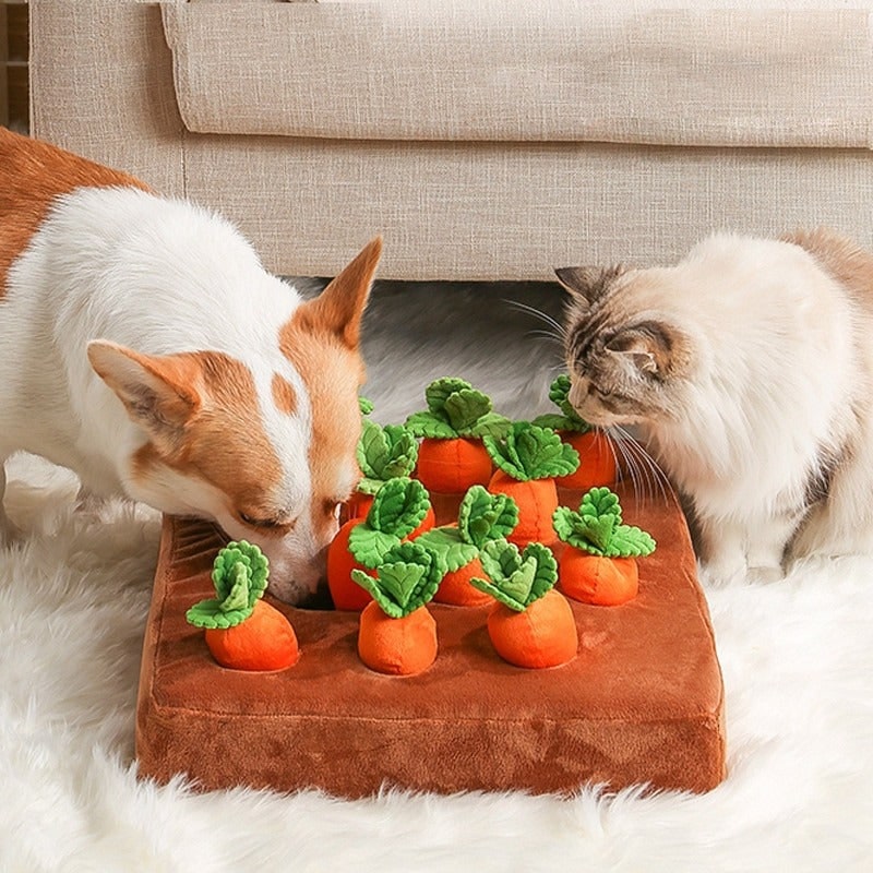 Pet Puzzle Toy Carrot Design Dogs and Cats Interactive Fun - Image 1