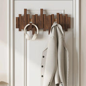 Piano-Style Wooden Wall Coat Rack Elegant Design Home Organization - Image 1
