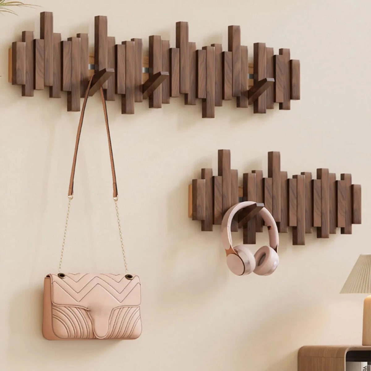 Piano-Style Wooden Wall Coat Rack Elegant Design Home Organization - Image 6