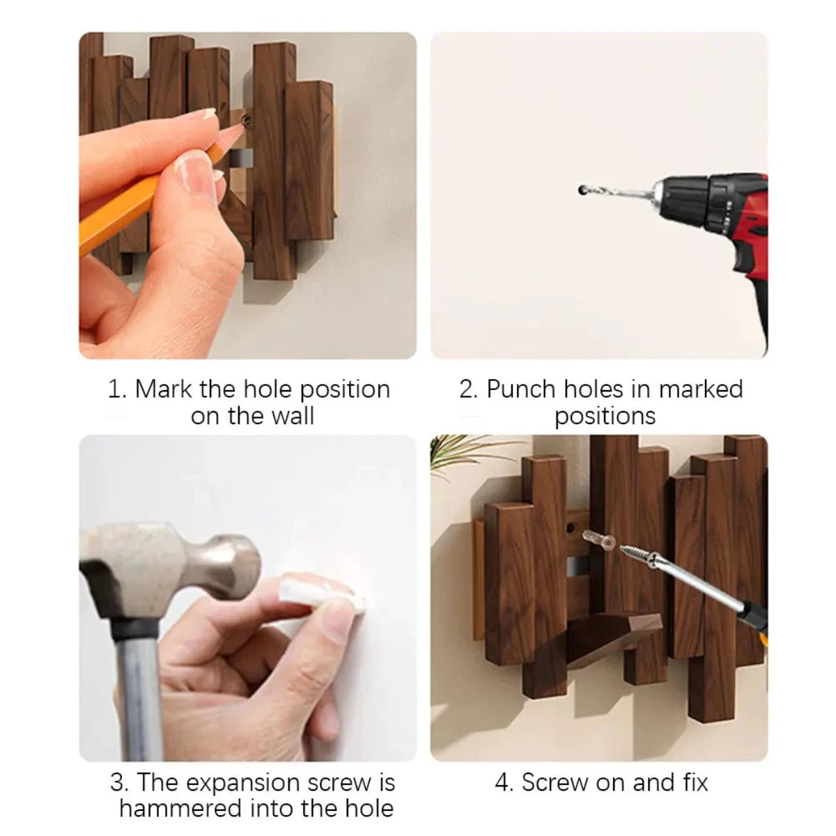 Piano-Style Wooden Wall Coat Rack Elegant Design Home Organization - Image 7