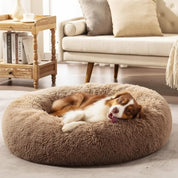Plush Dog Bed Soft Dog Bed Cozy Round Design - Image 1